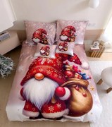 3D Bavlnené obliečky SANTA GNOME červené + obliečka na vankúšik 40x50 cm zdarma Rozmer obliečky: 70 x 90 cm | 140 x 200 cm