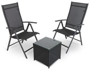 Záhradný balkónový set Fulvio - 2 miesta, čierna