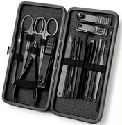 SADA 18 KOZMETICKÝCH DOPLNKOV PRE MANIKÚRU A PEDIKÚRU AG64 čierna