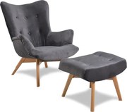 Kreslo Picolo s podnožkou, šedá (Tempo 4607 / přírodní)