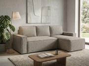 Rozkladacia obojstranná sedacia súprava do L SMART BOUCLE 232x143 cm, sivobéžová