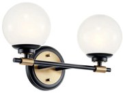 Kichler KL-BENNO2-BK-CPZ-LED Kúpeľňové svietidlo BENNO 2xLED/3W/230V čierna/zlatá IP44