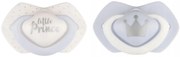 Canpol Babies Sada 2 ks symetrických silikónových cumlíkov, 0-6m +, Little prince, modrá