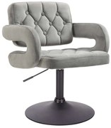 LuxuryForm DESIGN Kreslo ADRIA VELUR na čiernom tanieri - šedé