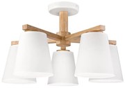 Prisadený luster ELLIE 5xE27/15W/230V biela/dub