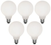 Sada 5 stmievateľných LED žiaroviek E27 G95 matné 4W 430lm 2200-4000K