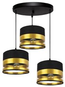 Luster na lanku MILO 3xE27/60W/230V zlatá/čierna