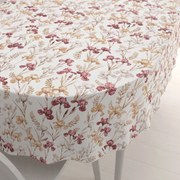 Biante Bavlnený oválny obrus Sandra SA-636 Vínovo-béžové kosatce na bielom 50x100 cm