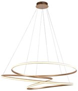 Endon 97645 - Stmievateľný LED luster na lanku TWIRL LED/131W/230V 3000K, zlatý