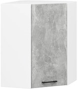 Rohová horná kuchynská skrinka OLIWIA W60/60 V 720 biela / betón