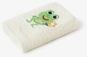 Goldea detský froté uterák - žabka na smotanovej 30 x 50 cm