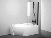 Ravak Rosa vaňová zástena 150x85 cm čierna 7QRM0300Y1