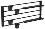 Luminex Nástenná polica s kvetináčmi a LED osvetlením SHELF 50x118 cm čierna/borovica LU0322
