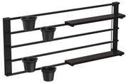 Luminex Nástenná polica s kvetináčmi a LED osvetlením SHELF 50x118 cm čierna/borovica LU0322