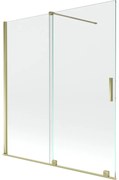 Mexen Velar vaňová zástena dvojkrídlová Posuvný 150 x 150 cm, Priehľadné, zlatý - 896-150-000-01-50