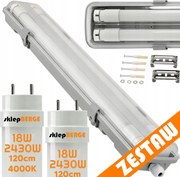 Sada hermetického LED svietidla 120 cm + 2x žiarivky G13 PREMIUM 4860lm STRONG