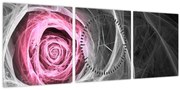 Obraz - Abstraktné ruže, fuchsiová (s hodinami) (90x30 cm)