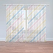 Sablio Záclony Trojfarebné pruhy: 2ks 150x250cm