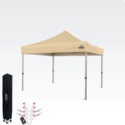 BRIMO Záhradný Altánok Skladací 3x3 m | Prémiová UV/PVC Ochrana | Pevná Konštrukcia BRIMO | Rýchle Skladanie Bez Náradia - bez stien - Béžová 35