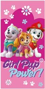 Dievčenská plážová osuška Tlapková patrola - Paw Patrol - motív Girl Pup Power - 100% bavlna s gramážou 320 gr./m2 - 70 x 140 cm