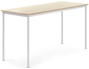Stôl SONITUS, 1800x700x900 mm, HPL - breza, biela