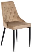 Stolička IMOLA velvet zamatová - béžová, čierne nohy - vintino.sk