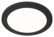 Stropné svietidlo čierne 22,5 cm okrúhle vrátane LED 3-stupňové stmievateľné - Steve