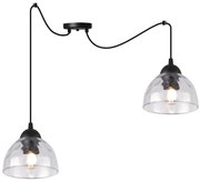 Závesné svietidlo Venice Spider, 2x číre sklenené tienidlo