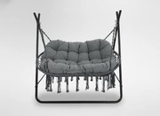 CH POLY ZÁVESNÁ STOLIČKA PRE DVOM OSOBY – ANTRACITOVÁ, ANTRACITOVÝ VANKÚŠ, ANTRACITOVÝ RÁM