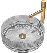 Mexen Eiva, sklenené umývadlo na dosku 39 × 39 cm, sivá, 24163966