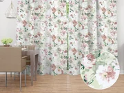 Biante Dekoračný záves PM-018 Maľované kvety na zelenom 145x140 cm