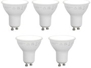 Sada 5 inteligentných stmievateľných LED žiaroviek GU10 50mm Opálová 7W 630 lm 4000K