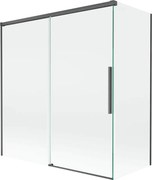 Mexen Rox, 2-krídlová posuvná vaňová zástena 150 + 70 x 150 cm, 8mm číre sklo, brúsený grafit profil, 8C9-150-070-66-00