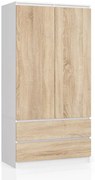 Skriňa S 90 cm 2D 2SZ CLP biela / sonoma