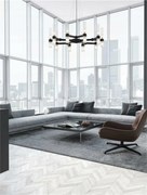 Nova Luce závesné svietidlo Century matná čierna a číre a matné sklo (1.5m oc