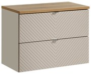 Závěsná skříňka pod umyvadlo Viva Cashmere s deskou 80 cm kašmír/dub coast evoke
