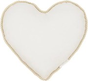 Mini Boho vankúš srdca s bublinkami vanilka 38 cm