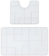 Sada kúpeľňových koberčekov SUPREME LINES línie, biela