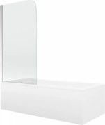 Mexen Cubik obdĺžniková vaňa 170 x 70 cm s obkladom a 1-krídlovou sprchovou zástenou 70 cm, transparentnéné, chrómová