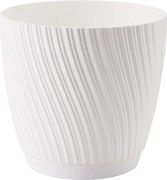 Obal na kvetináč MIKA ECO RECYCLED s podstavcom 190 mm, biely *1130*