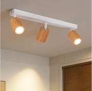 Brilagi - Bodové svietidlo MODERN WOOD 3xGU10/8W/230V drevo/biela