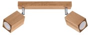 Bodové svietidlo Keke, 2x drevené tienidlo, (možnosť polohovania)