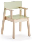 Detská stolička LOVE s opierkami rúk, V 350 mm, breza, laminát - zelená