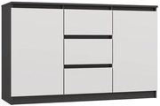 Komoda Malwa 2D3S 120 cm antracit/bílá