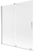 Mexen Velar, 2-krídlová posuvná vaňová zástena 150 x 150 cm, 8mm sklo námraza, chrómová, 896-150-000-31-01