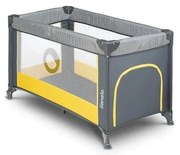 Lionelo - Cestovná postieľka STEFI šedá/žltá