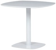 Stůl jídelní, 80x80x71 cm, MDF, kov, bílá