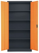 Univerzálna kovová skriňa, 90 x 40 x 185 cm, cylindrický zámok, oranžová - ral 2004