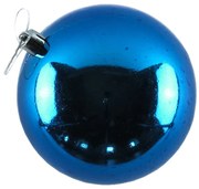 DECOLED Plastová koule, prům. 10 cm, modrá, 6 x lesklá