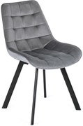 PROXIMA.store - Čalúnená jedálenska stolička RICK FARBA: sivá, MATERIÁL: zamat